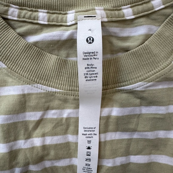Women’s Lululemon All Yours Tank Top Yachtie Stripe Dew Green White Size 4 - Picture 5 of 10